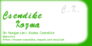 csendike kozma business card
